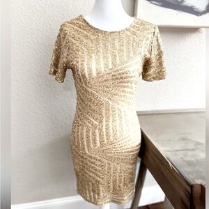 GOLD Sequin Dress, XS